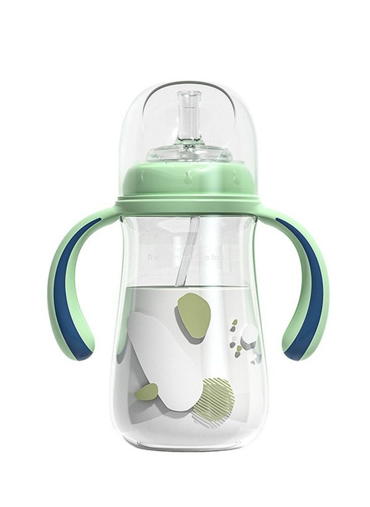 Generic Sippy Cup for Baby more than 6 months, Spill-Proof Sippy Cup, Straw for Kids Water Bottle with Soft Silicon Spout Cup for Toddlers, BPA Free, 240ml, Spill Plastic Drinking Bottle with Handle  - Image 1