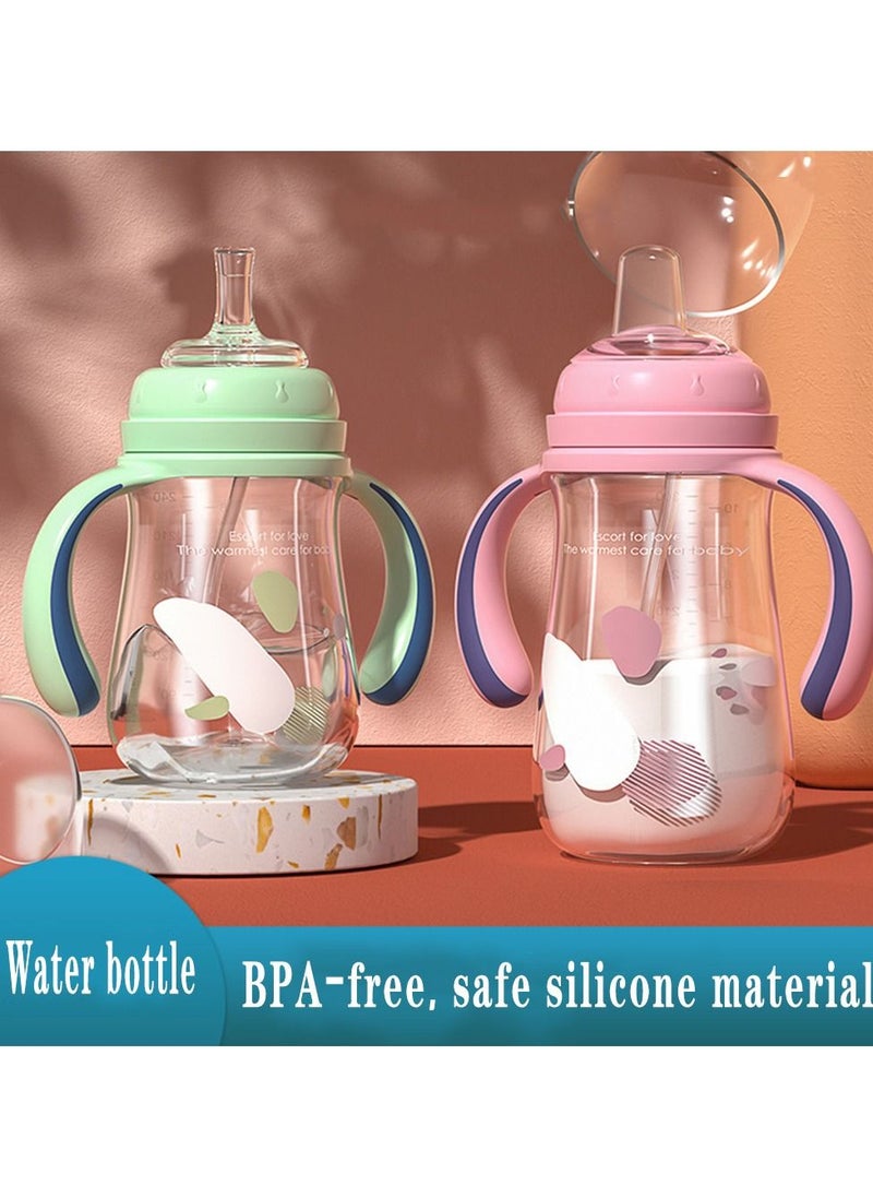 Generic Sippy Cup for Baby more than 6 months, Spill-Proof Sippy Cup, Straw for Kids Water Bottle with Soft Silicon Spout Cup for Toddlers, BPA Free, 240ml, Spill Plastic Drinking Bottle with Handle  - Image 5