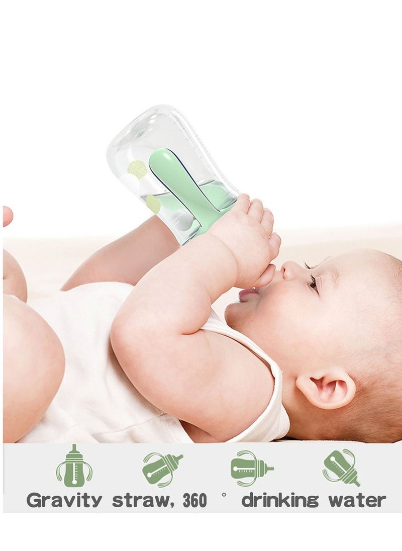 Generic Sippy Cup for Baby more than 6 months, Spill-Proof Sippy Cup, Straw for Kids Water Bottle with Soft Silicon Spout Cup for Toddlers, BPA Free, 240ml, Spill Plastic Drinking Bottle with Handle  - Image 2