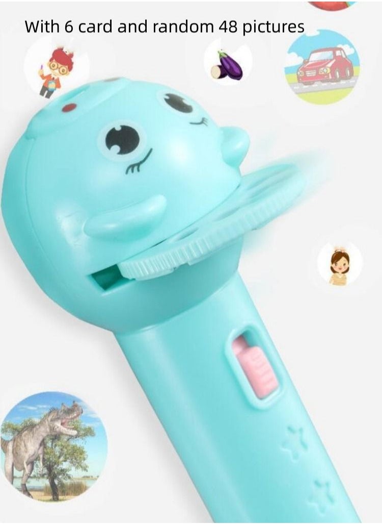 DUNISO - Flashlight Projector for Kids Child Slide Projector Flashlight Light Toy Early Educational Learning Night Light Childhood Bedtime Cognition Device Fun Torch with Animal Pattern Interactive Toy - Image 1