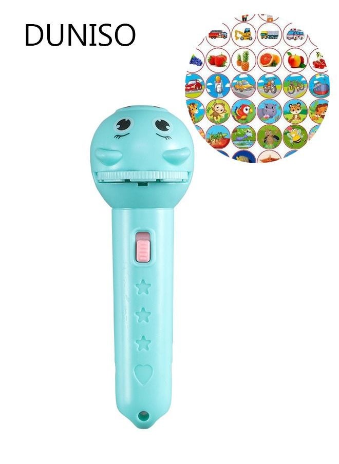 DUNISO - Flashlight Projector for Kids Child Slide Projector Flashlight Light Toy Early Educational Learning Night Light Childhood Bedtime Cognition Device Fun Torch with Animal Pattern Interactive Toy - Image 1