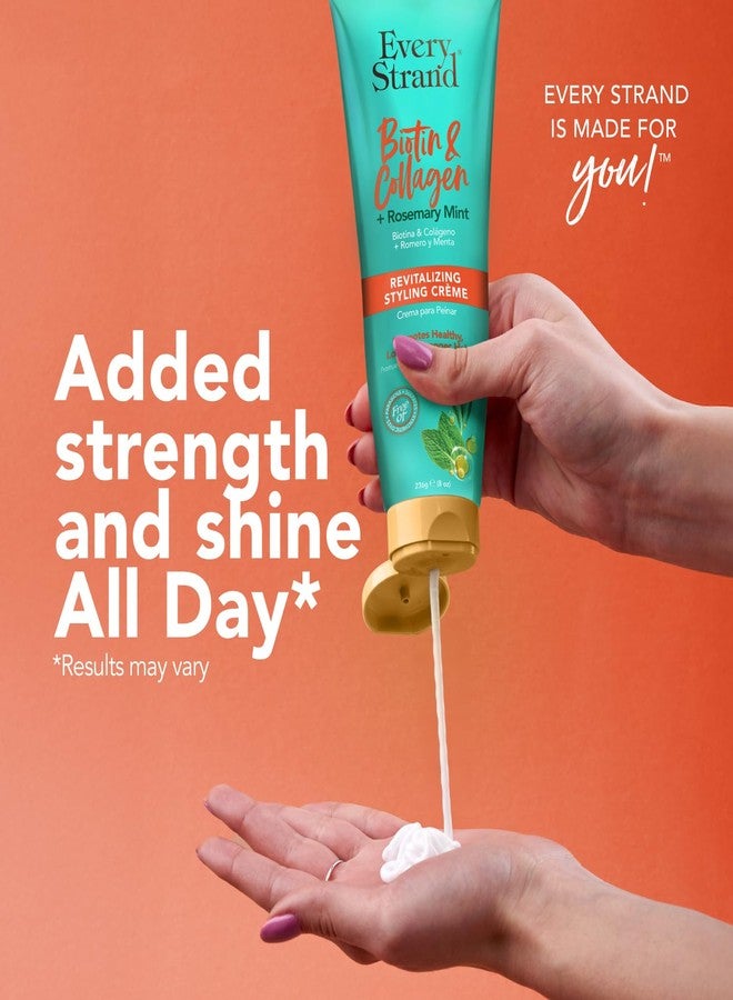 Every Strand Biotin and Collagen Styling Creme with Rosemary Mint, 8 Oz, Volumizing Hair Cream for Thin and Fine Hair, Adds Body and Fullness with Long-Lasting Flexible Hold - Image 4