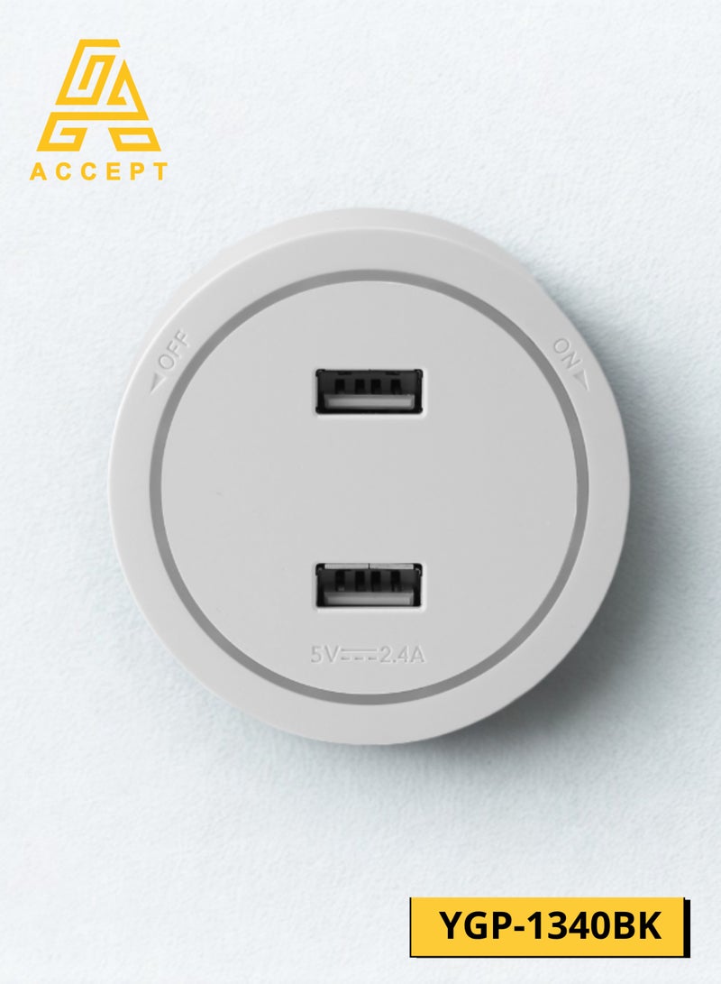 اكسبت فيش 10 أمبير  2X USB يعمل على مجرى الأفياش الكهربائي  - Image 1