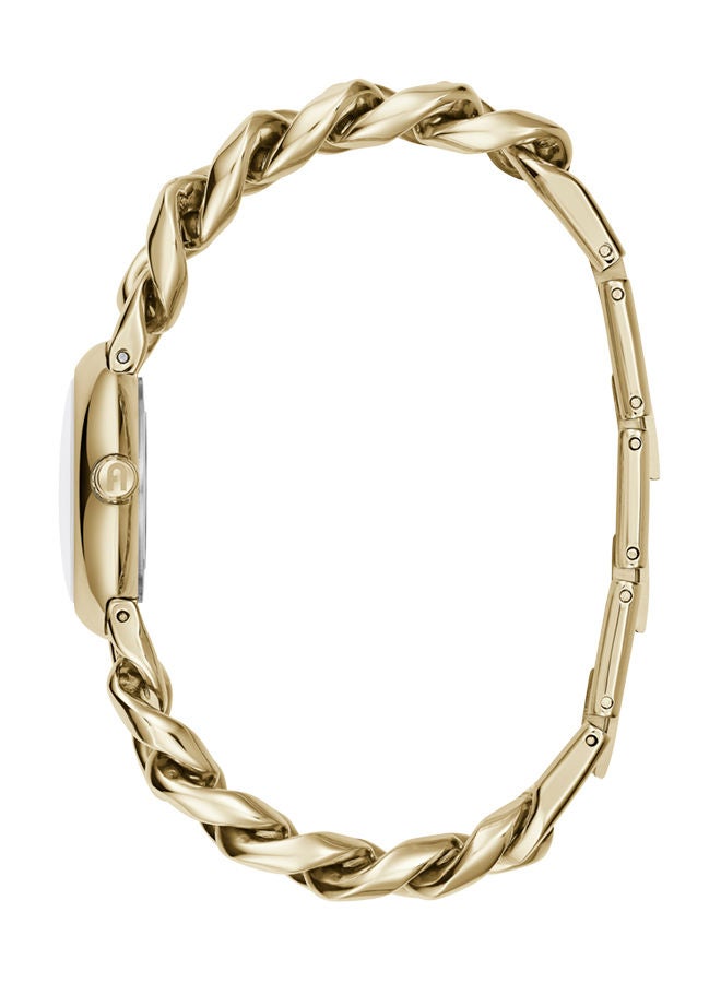 Furla ساعة فورلا تشاين راوند للنساء بمينا بلون الشمبانيا وسوار من الفولاذ المقاوم للصدأ باللون الذهبي - Image 2