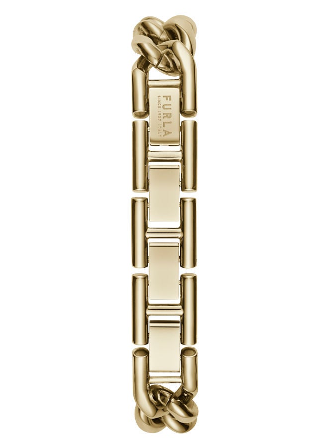 Furla ساعة فورلا تشاين راوند للنساء بمينا بلون الشمبانيا وسوار من الفولاذ المقاوم للصدأ باللون الذهبي - Image 3