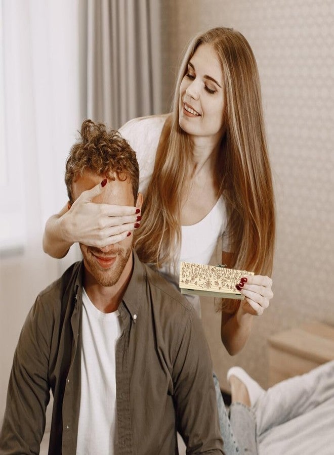 CHGCRAFT Pregnancy Test Keepsake Box Flowers Butterflies Wooden Pregnancy Announcement Gifts Box with Raffia Ribbon and Lock Announcement Gifts for Dad Husband, 8x2x1.2inch - Image 5