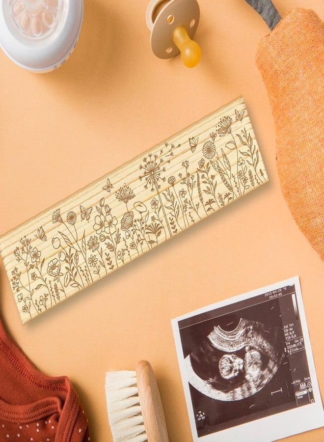 CHGCRAFT Pregnancy Test Keepsake Box Flowers Butterflies Wooden Pregnancy Announcement Gifts Box with Raffia Ribbon and Lock Announcement Gifts for Dad Husband, 8x2x1.2inch - Image 4