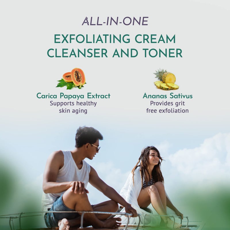 OM Botanical One Step Natural Face Cleanser â€“ Exfoliating, Hydrating & Toning Ayurvedic Cream Cleanser | Organic, Sulfate-Free Face Wash for Radiant Skin | Gentle for Men, Women & Teens - Image 4