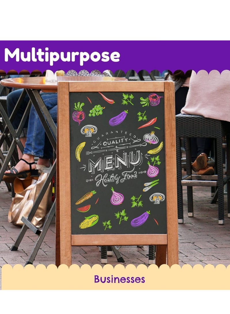 Excefore 8 Classic Neon Chalk Markers Double Pack, Bold Chalk Markers, Dry Erase Marker Pens, Liquid Chalk Pens Wet Erasable for Menu Boards, Glass, Windows, White Boards, Classrooms, Mirrors, Chalk Boards - Image 3