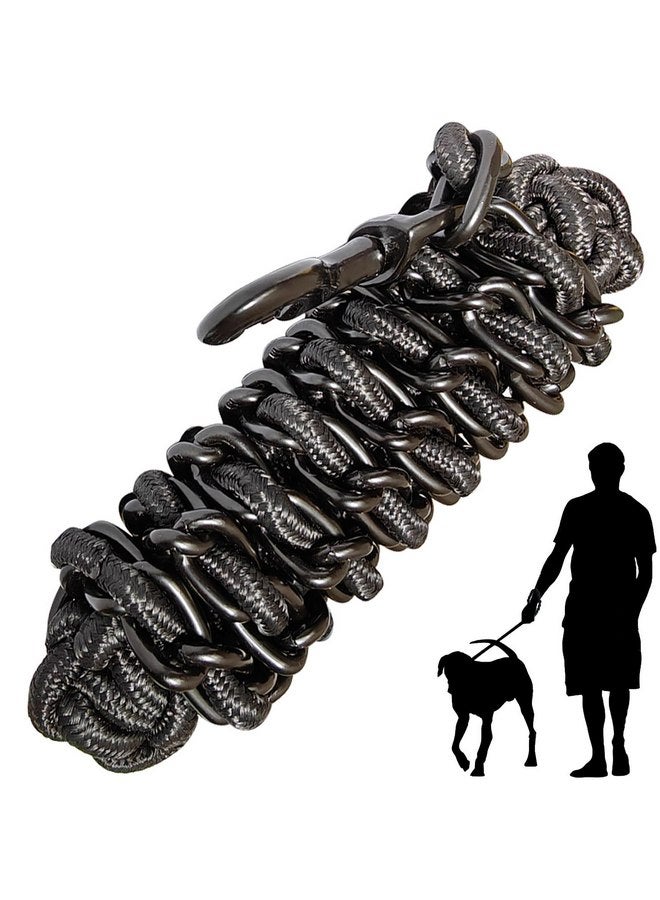 AncBace Dog Leash Dog Leads Dog Chain Dog Rope Metal with Pet Collar Training Walking Heavy Duty Anti Bite 360 Hook for Medium and Large Dogs Black (X-Large) - Image 1