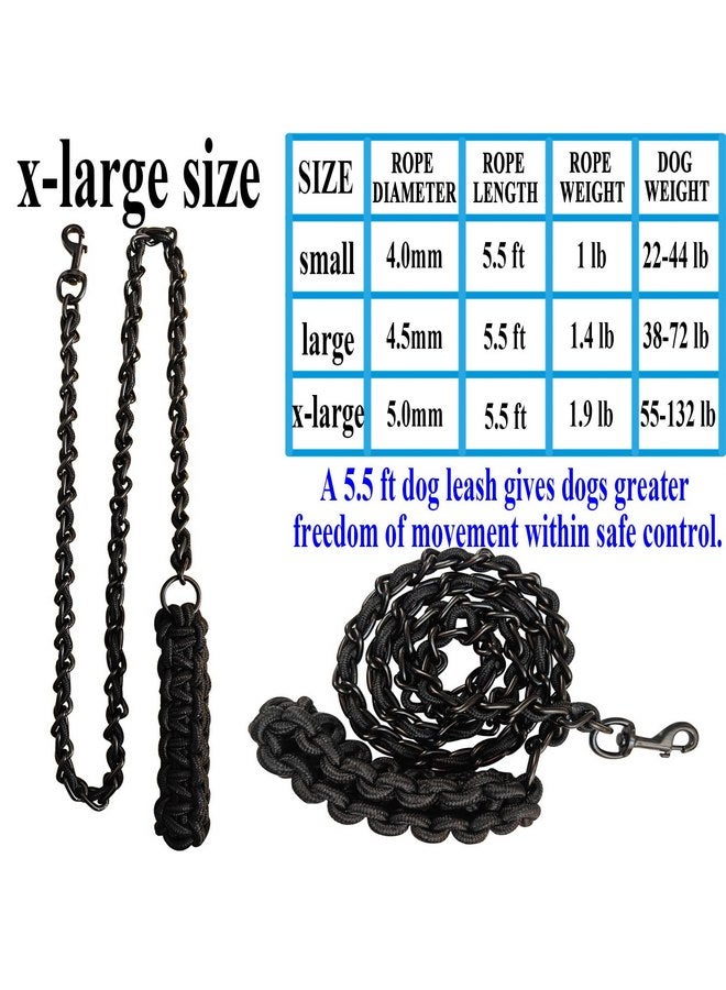 AncBace Dog Leash Dog Leads Dog Chain Dog Rope Metal with Pet Collar Training Walking Heavy Duty Anti Bite 360 Hook for Medium and Large Dogs Black (X-Large) - Image 3