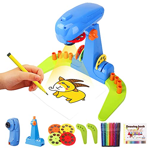 LEERFEI Kids Projection drawing Sketcher,smart Drawing Projector toy,with 32cartoon patters and 12color Brushes,Adjustable Drawing Pattern Size, Smart art Sketcher projector 2.0 , kid Learn to Draw and Sketch - Image 1