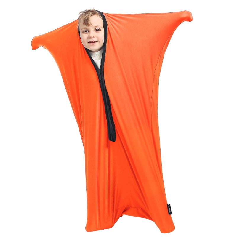 Hugsmiling Sensory Sock for Adults, Large 29 * 59 inch, Good for Height: 58~68 inch, Soft Fabric with Strong Stitching and Snap Closures (Bright Orange) - Image 1