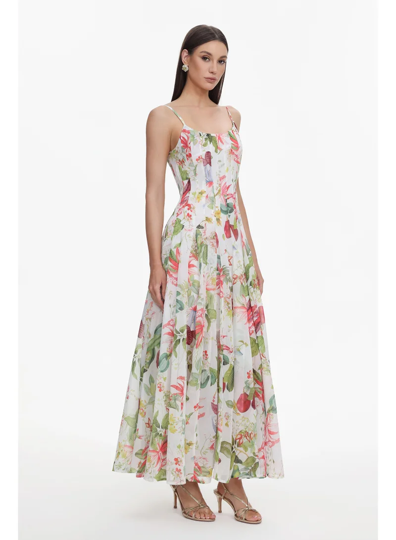 بيلا بارنيت فستان زوي ماكسي مطبوع بدون أكمام