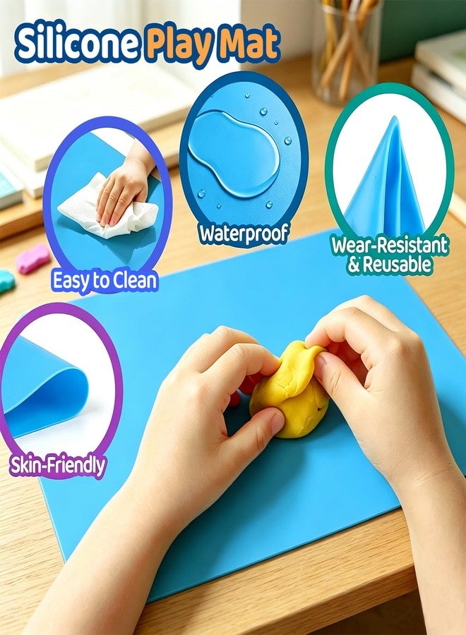 VConejo Play Dough Tools 63 PCS, Clay and Dough Tools Set with Storage Box & Silicone Mat, Dough Accessories Including Roller, Alphabet Number & Molds, Animal Cutters, Educational Toys for Boys Girls - Image 3