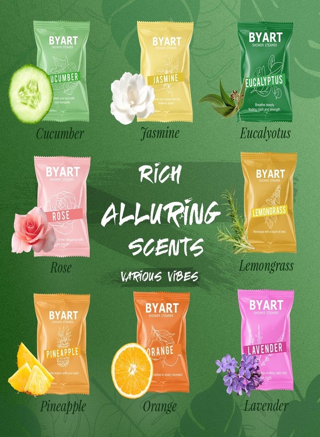 BYART Shower Steamers Aromatherapy - Christmas Gifts for Women, 8 Pack Pure Essential Oil Shower Bombs for Home Spa, Stress Relief, Body&Soul Relaxing Bath Bombs, Stocking Stuffer for Girls, Green - Image 3