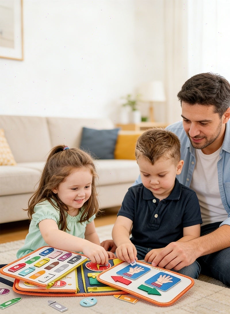 يواوليتي لوحة أنشطة متعددة الوظائف 7 في 1 للأطفال الصغار: لوحة أنشطة حسية، لعبة مناسبة للسفر، كتاب هادئ للطائرة والرحلات البرية، لعبة تعليمية مبكرة لتنمية المهارات الحركية الدقيقة، هدية مثالية للأطفال من 1 إلى 5 سنوات - Image 4