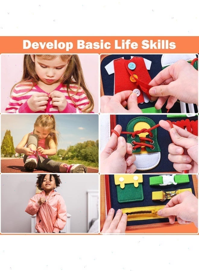 يواوليتي لوحة أنشطة متعددة الوظائف 7 في 1 للأطفال الصغار: لوحة أنشطة حسية، لعبة مناسبة للسفر، كتاب هادئ للطائرة والرحلات البرية، لعبة تعليمية مبكرة لتنمية المهارات الحركية الدقيقة، هدية مثالية للأطفال من 1 إلى 5 سنوات - Image 5