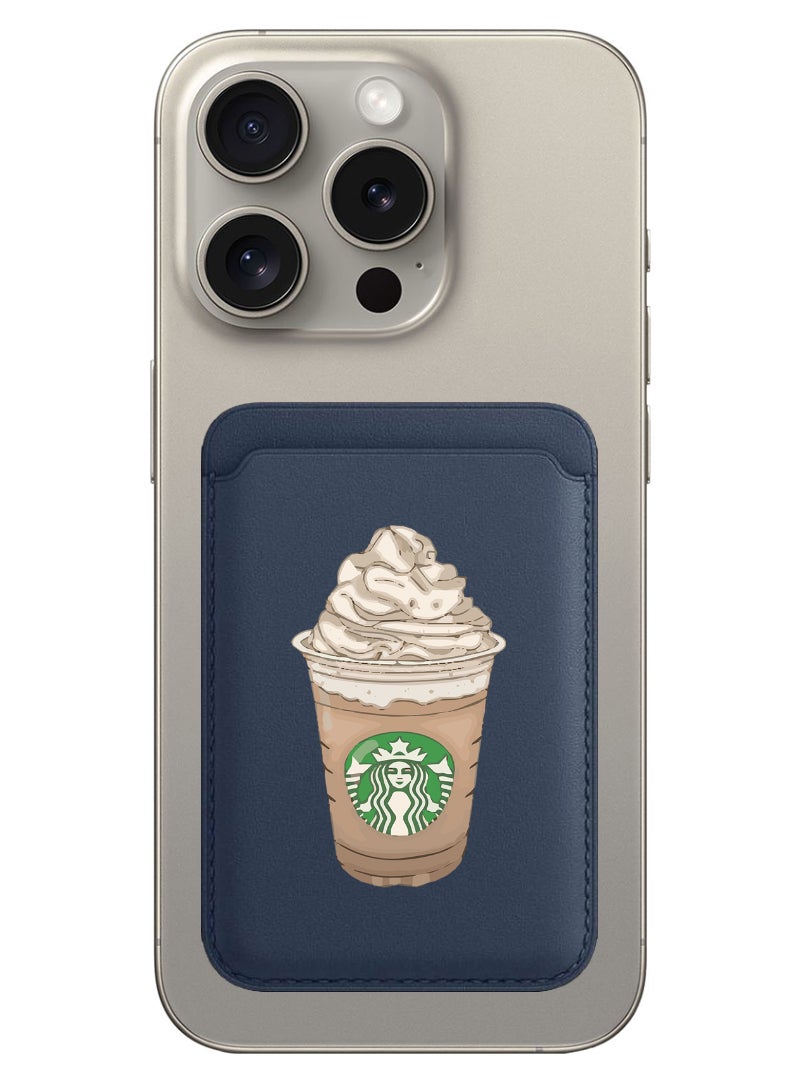 Theodor Magnetic Wallet, Compatible with MagSafe Wallet, for iPhone Wallet, for iPhone 16/15/14/13/12 Series, Not for iPhone 13/12 mini, 3 Card Holder, Vegan Leather, Navy - coffee-smile - Image 1