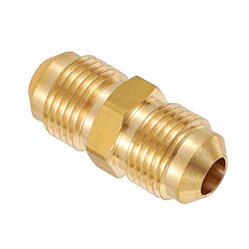 Breezliy 3/8" Male Flare x 3/8" Male Flare Connector Gas Adapter Union Brass Tube Coupler Pipe Fitting (2PCS) - Image 2