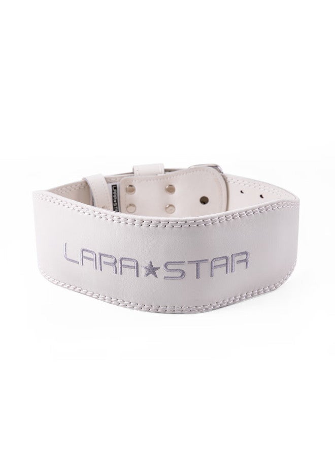 LAURASTAR Laura Star Soft Cowhide Belt For Women, Deep Squat And Deadlift Professional Weightlifting Waist Support Belt, Cowhide Sports Strength White S - Image 2