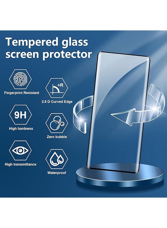 JOMILA 2 Pack Honor Magic 8 Pro 5G Screen Protector, 9H Tempered Glass Screen Protector for Honor Magic 8 Pro 5G, Premium 3D Curved Edge Guard Film, Case Friendly, Anti-Scratch Film (Edge Adhesive) - Image 2