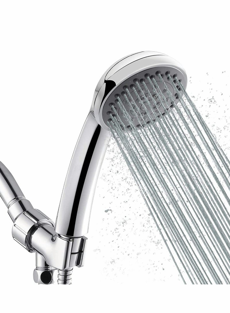 High Pressure Handheld Shower Head with 5 Spray Settings, Stainless Steel Hose and Adjustable Mount, Perfect for Low Water Pressure - Image 1