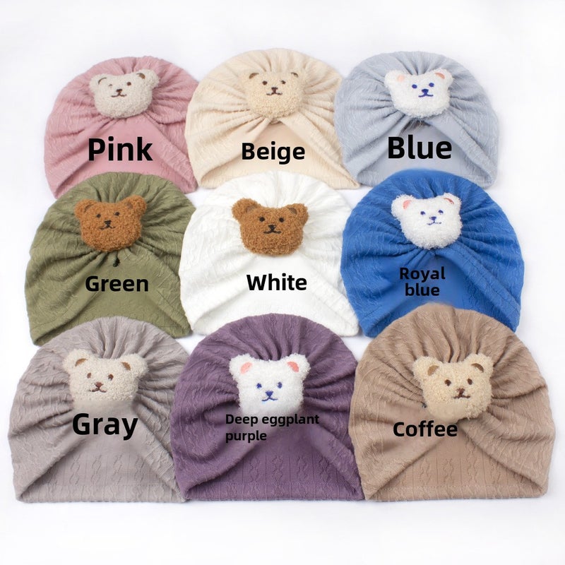 Cute Bear Baby Hooded Scarf Hat Newborn Cap 9-color mixed shooting multiple 