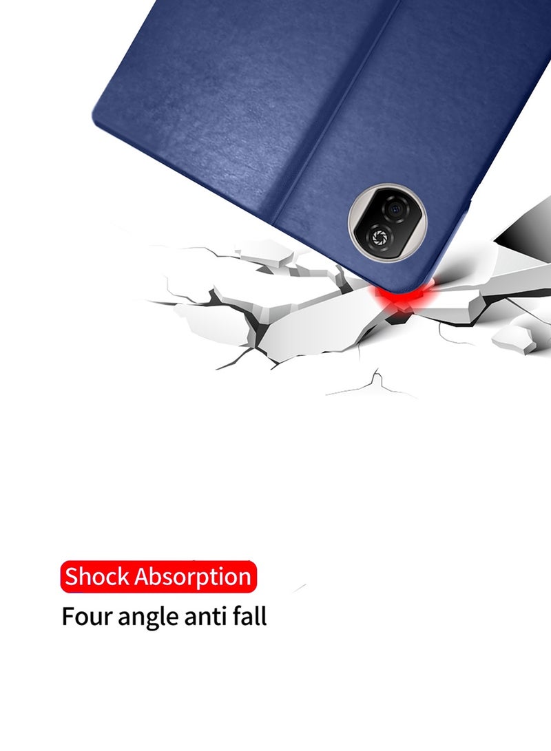 BYTER Honor Pad X7 2025 (8.7 inches) Classic PU Leather Trifold Stand Flip Case Cover (TCFPSR) - Navy Blue - Image 4