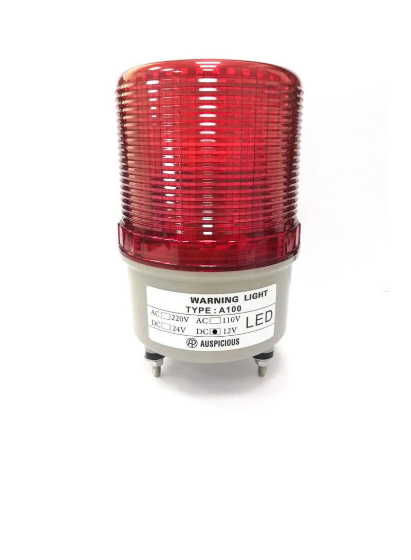 LED Rotating Beacon Light Red Color Screw Mount A100R Auspicious 12VDC  - Image 3