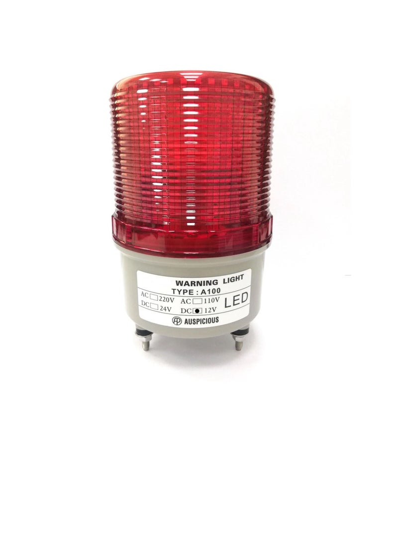 LED Rotating Beacon Light Red Color Screw Mount A100R Auspicious 12VDC  - Image 1
