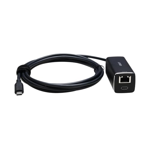 OBSBOT USB-C to Ethernet Adapter, 10 100 Mbps, Power Over Ethernet (PoE) Support, Dual Ethernet and USB-C Interface, Compatible Tail Air, MacBook, PC, etc. - Image 1