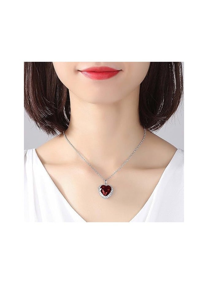 Radwa Azam Titanic Heart of the Ocean Necklace, Forever Love Heart Necklace Pendant Shining Crystal Zircon Jewelry Gifts For Women - Image 1