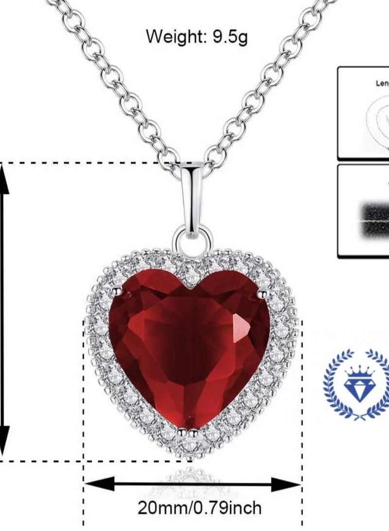 Radwa Azam Titanic Heart of the Ocean Necklace, Forever Love Heart Necklace Pendant Shining Crystal Zircon Jewelry Gifts For Women - Image 4