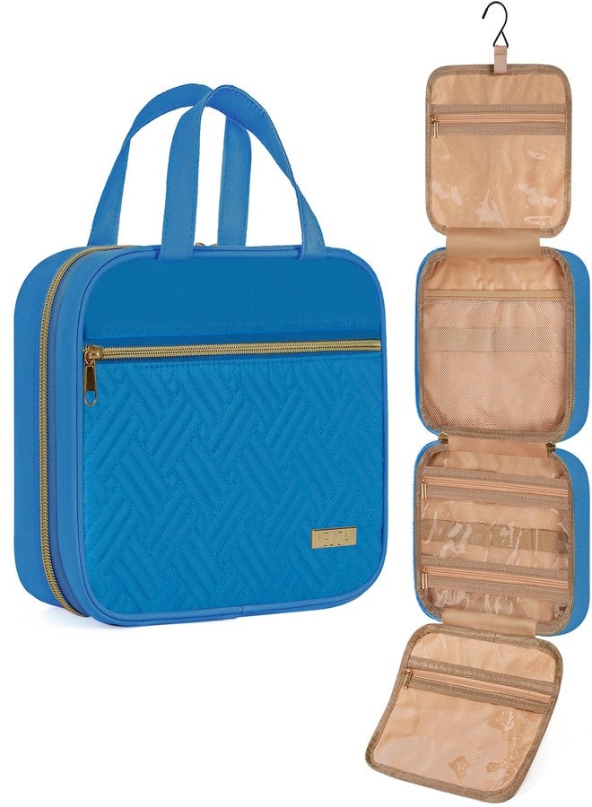 WELIDAY Travel Toiletry Bag for Women & Men Water Resistant Makeup Bag with Hanging Hook Portable Travel Organizer for Travel Accessories, Travel-Sized Shampoo, Toiletries (Medium-Blue) - Image 1