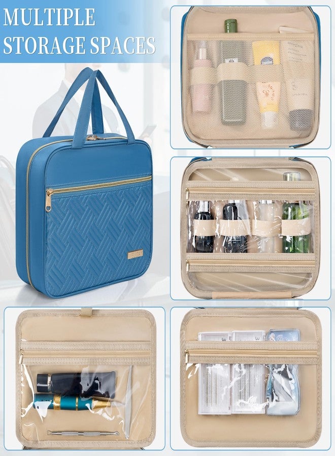 WELIDAY Travel Toiletry Bag for Women & Men Water Resistant Makeup Bag with Hanging Hook Portable Travel Organizer for Travel Accessories, Travel-Sized Shampoo, Toiletries (Medium-Blue) - Image 5