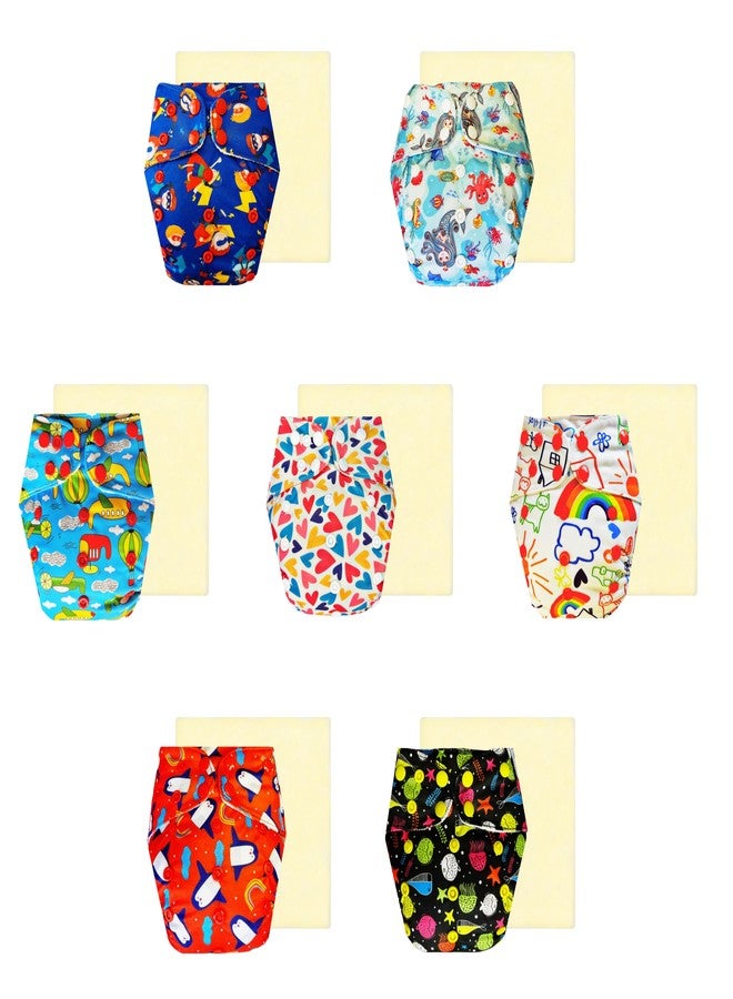 Dumbledo Elite Cloth Diaperwith Magical Soaker (Pack of 7) | Dry Feel and Comfortable | Leakproof | Easy to Clean | All-Day Wear | 3 Months - 3 Years | Unisex Baby - Image 1