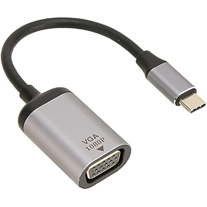 rayihni USB C TO VGA ADAPTER, USB C VGA MULTIPORT ADAPTER 1920X1200 60HZ STABLE TRANSMISSION TYPE C TO VGA ADAPTER FOR LAPTOP DESKTOP, ALUMINIUM ALLOY - Image 1