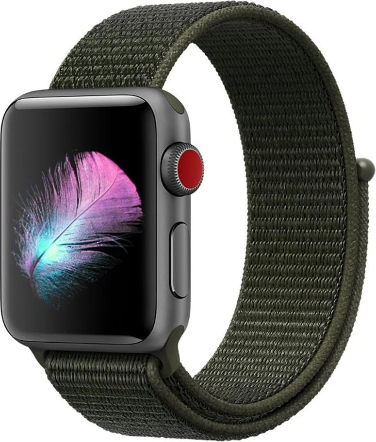 Next Store Lightweight Woven Nylon Sport Band Compatible with Apple Watch Series 1–10 & Ultra/Ultra 2 (42–49mm), Adjustable Hook and Loop Strap - Image 1