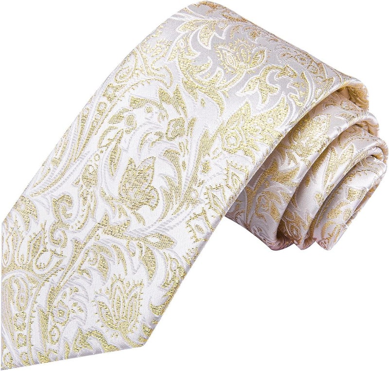 Dubulle Mens Paisley Striped Tie WOVEN Necktie for Men and Handkerchief Cufflinks Set Wedding Formal Business - Image 3