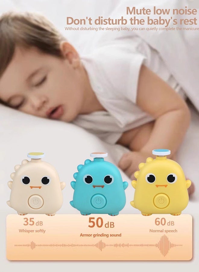مقراض اظافر كهربائي مقصات أظافر كهربائية مقص أظافر الأطفال مقص أظافر للأطفال جهاز مانيكير كهربائي شكل ديناصور لطيف مع 6 رؤوس طحن - Image 4