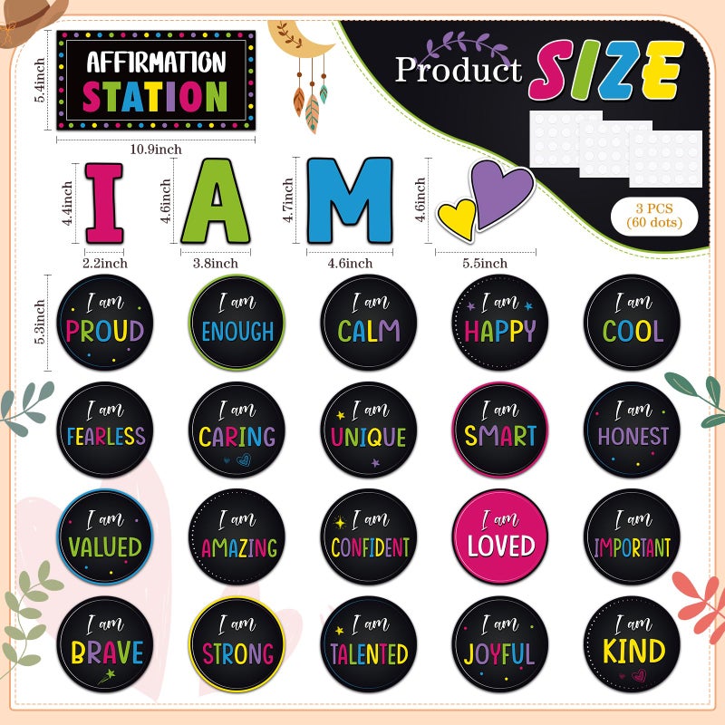 Frienda Affirmation Station Bulletin Board Set Motivational Posters Classroom Mirror Growth Mindset Decor I Am Positive Affirmations Accents Cutouts for School Office Home Teacher Wall Supply - Image 2