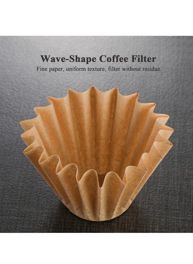 2-5 Cup Coffee Filters, Pack of 100 Unbleached Coffee Filters 5 Cup, Home Coffee Maker,Thicken Natural Coffee Filter Basket for Commercial, Pour Over Coffee Kit (Brown, W02) - Image 4