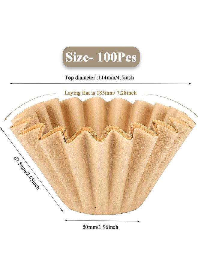 2-5 Cup Coffee Filters, Pack of 100 Unbleached Coffee Filters 5 Cup, Home Coffee Maker,Thicken Natural Coffee Filter Basket for Commercial, Pour Over Coffee Kit (Brown, W02) - Image 3