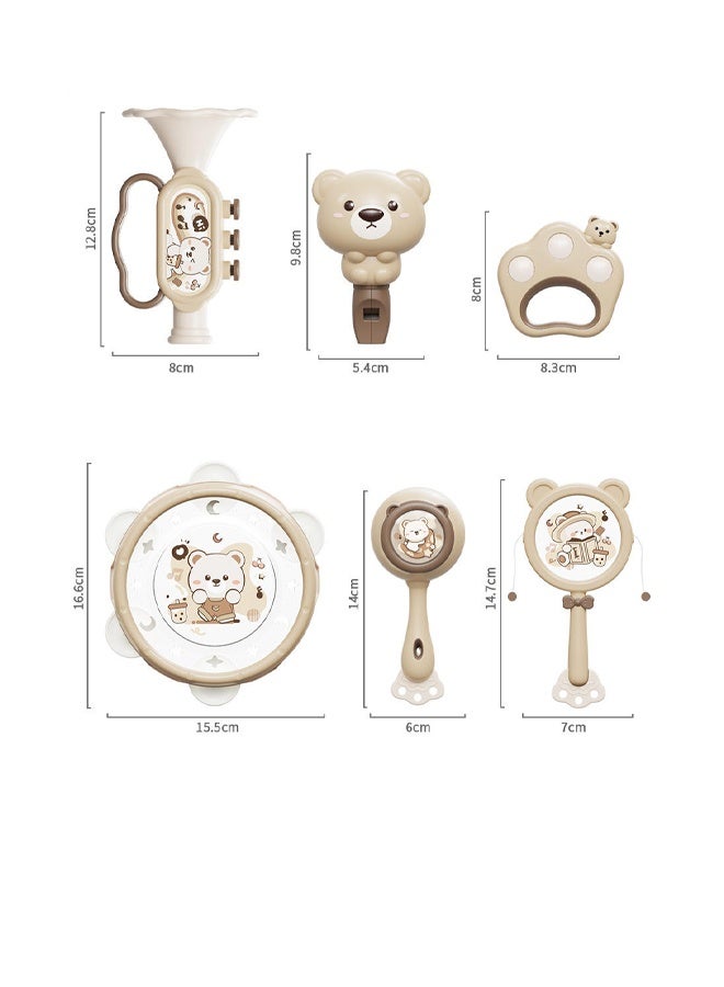6PCS rattle toy set Early childhood musical instruments Hand drum Hand rattle Music enlightenment - Image 2