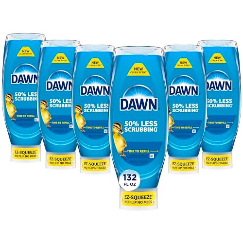 Dawn Ultra EZ-Squeeze Dish Soap Liquid, Dishwashing Liquid, Grease Removal, Upside Down Bottle, Original, 6x22 Fl Oz Bundle - Image 1