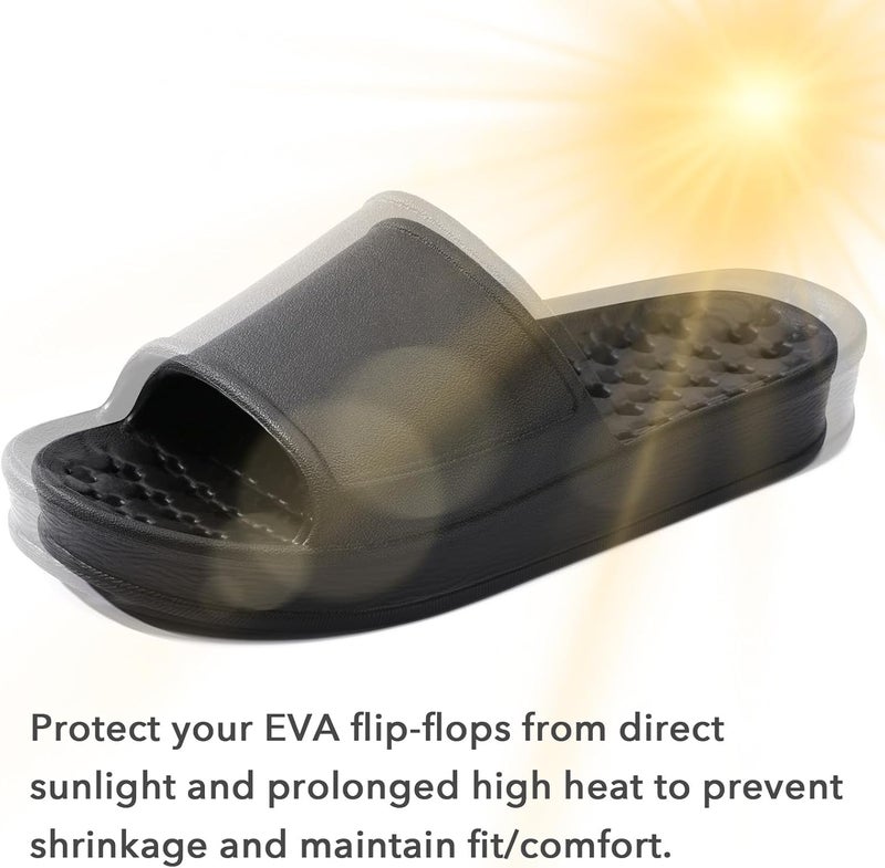 GETOEU Shower Shoes for Women and Men with Drain Holes Massage Slide Sandals Soft Cushioned Anti-Slip Pool Slides Comfort Thick Soled Gym Shower Shoes Quick Drying Bathroom Spa Slippers - Image 5