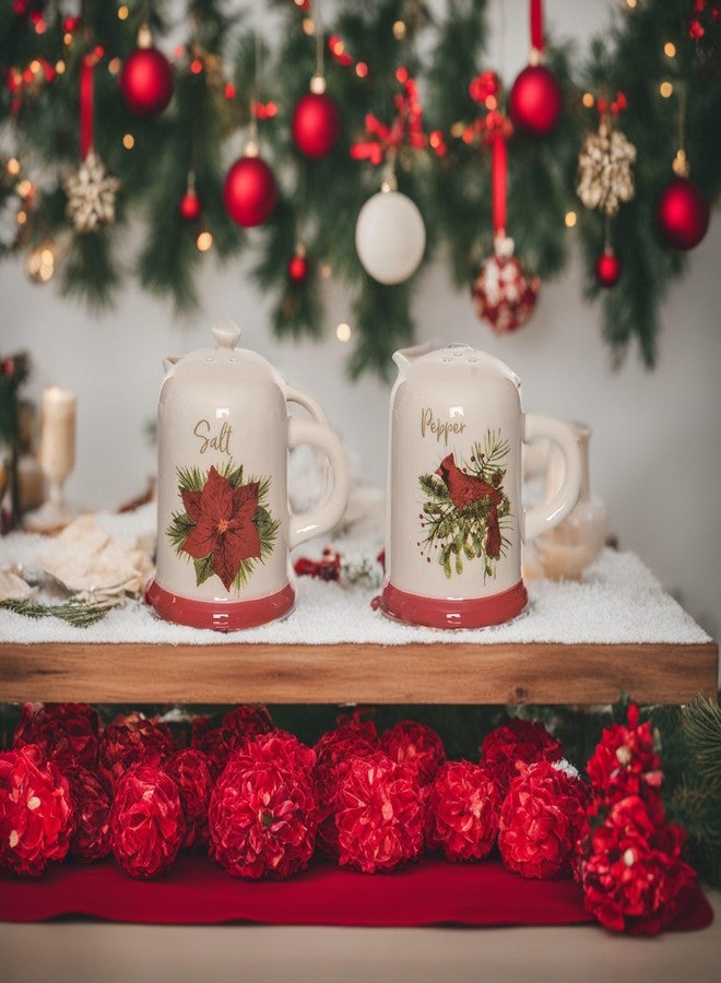 Transpac Dolomite Christmas Cardinal Salt and Pepper Shaker Set - 3" Multicolor Tabletop Decor, Set of 2, Food Safe, Perfect for Holiday Dining Multicolor - Image 3