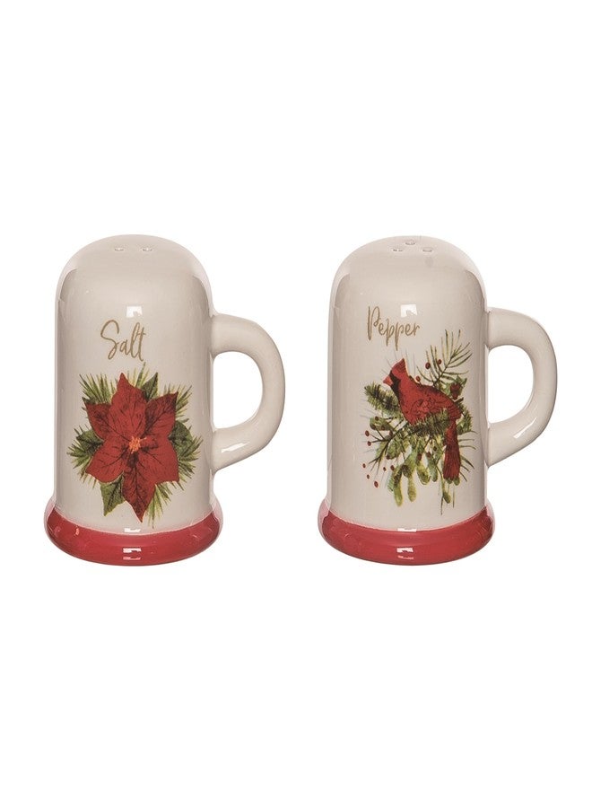 Transpac Dolomite Christmas Cardinal Salt and Pepper Shaker Set - 3" Multicolor Tabletop Decor, Set of 2, Food Safe, Perfect for Holiday Dining Multicolor - Image 1