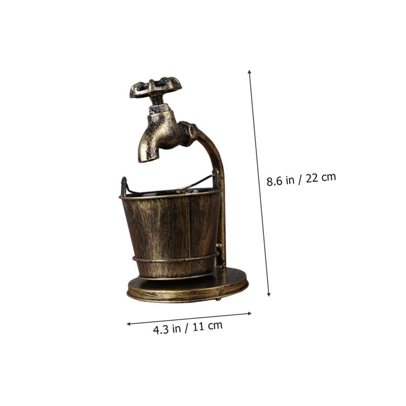 Vintage Iron Ashtray Container for Home Bar Office Decor with Stable Base - Image 3